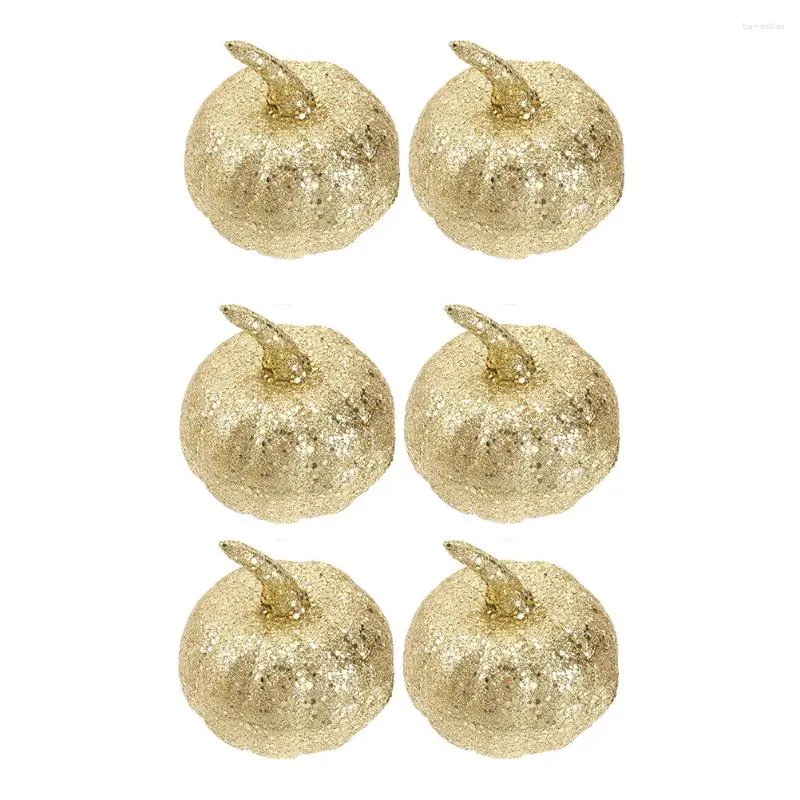 Flores decorativas 6 Pcs Abóbora Artificial Espuma Abóboras Decoração Festival Simulado Glitter Halloween