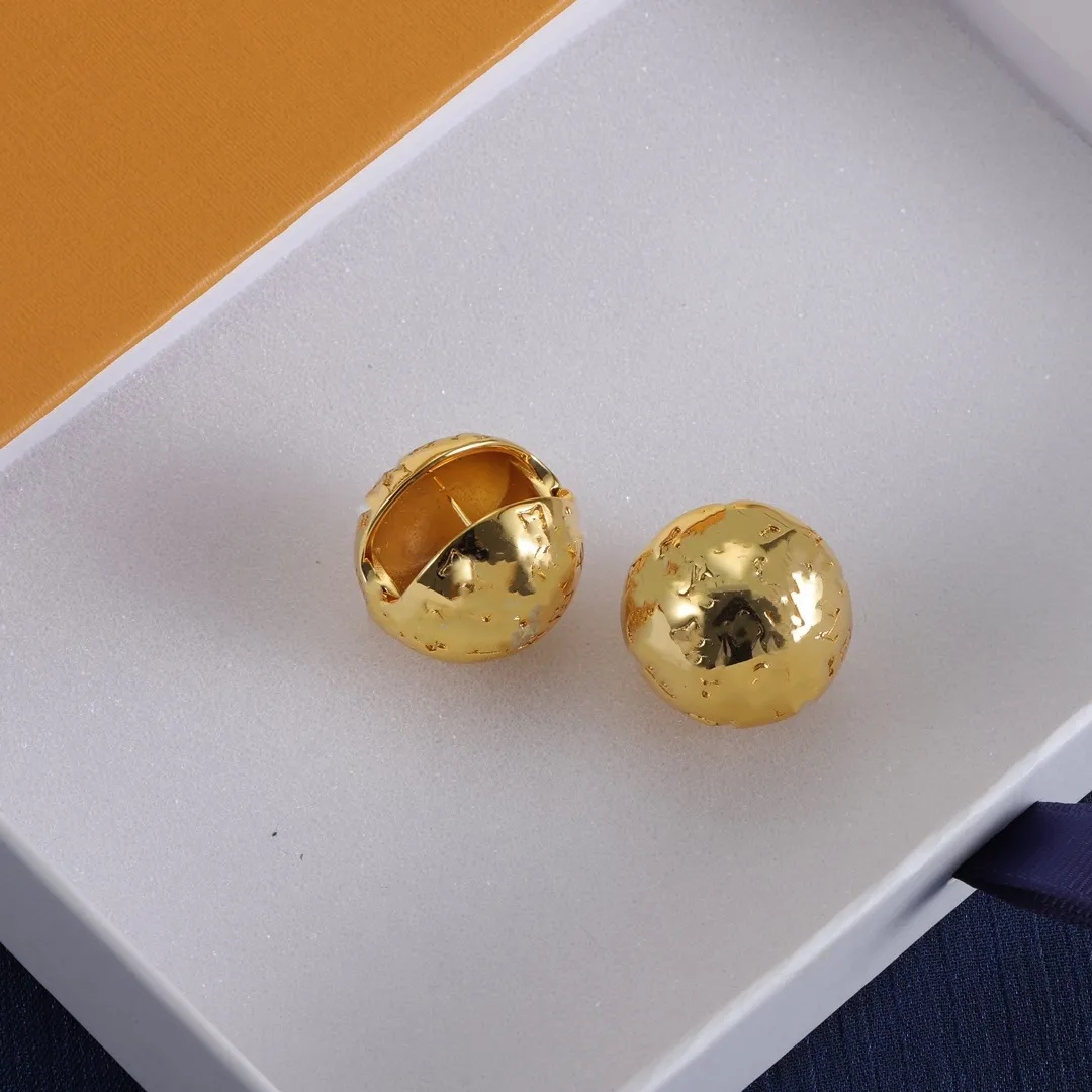 Fashion round earring designer for women and men gold and silver matching luxury earrings with round balls