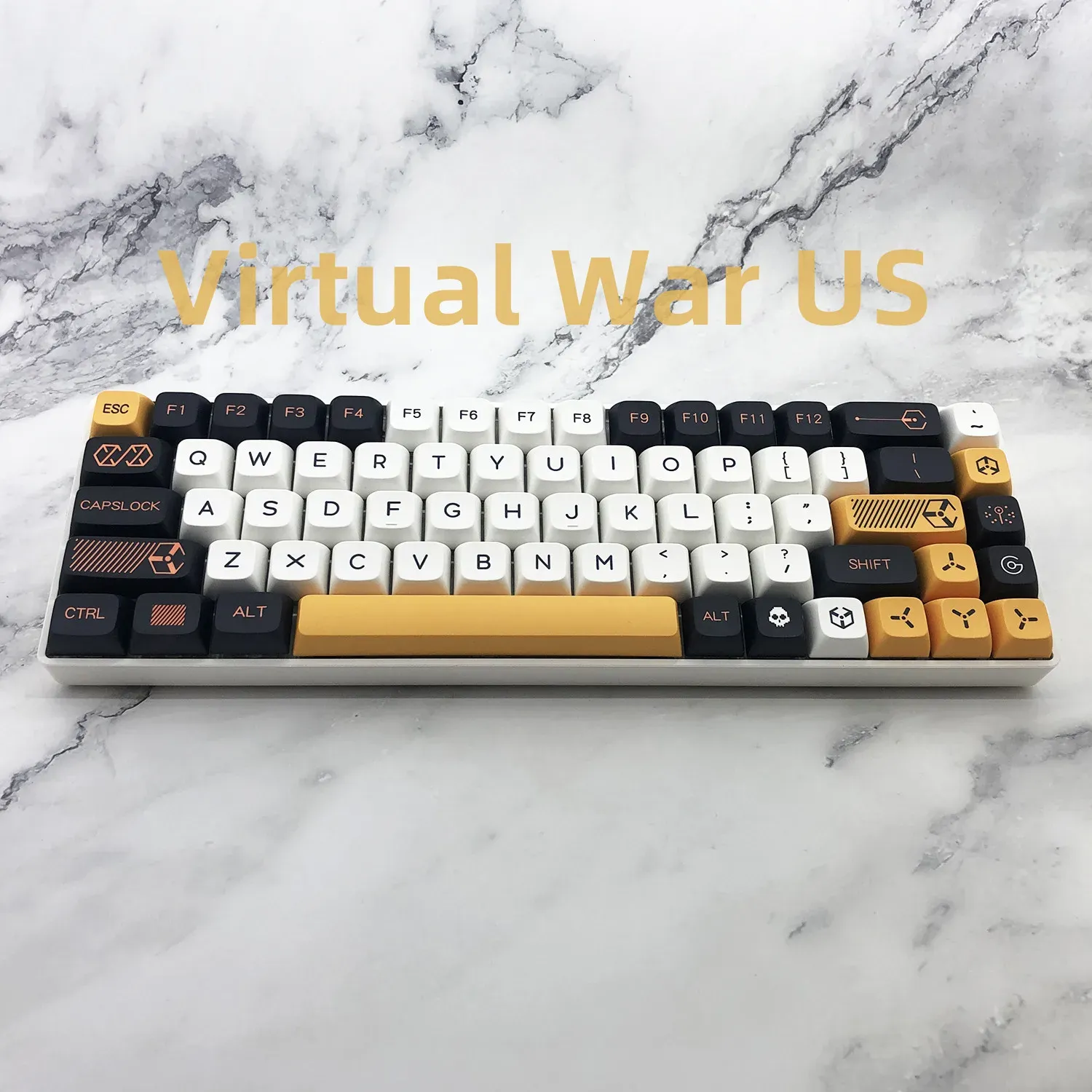 Accessori Virtual War Keycap inglese XDA Altezza PBT Sublimation CIY Custom KeyCap Adatto per la tastiera di gioco meccanica 61/84/87/98/104