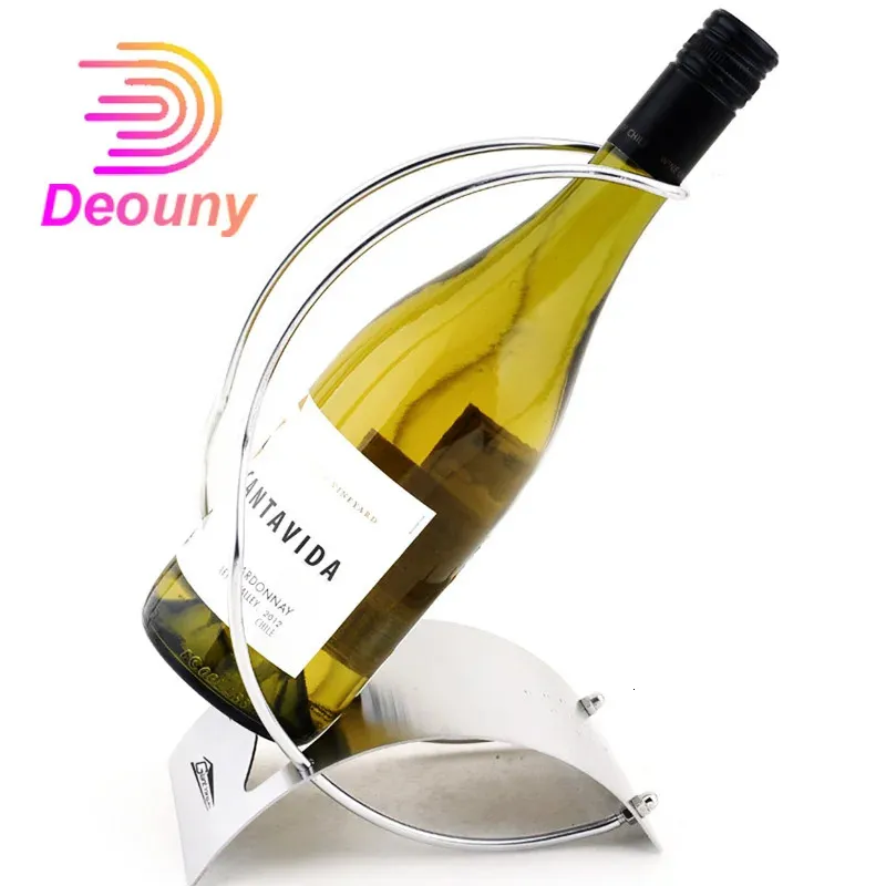 DEOUNY Home Wine Cabinet European Style Stainless Steel Single Bottle Holder Rack Display Stand Bar Tools 240315