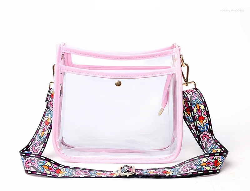 Umhängetaschen Mode Transparente Umhängetasche Für Frauen Candy Farbe Quadratische Umhängetasche PVC Gelee Kleine Tote