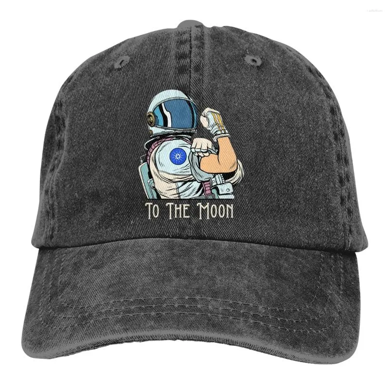 Ball Caps We kunnen het doen Astronaut naar de maan ADA Space Man Baseball Cap Peaked Capt Outdoor Custom Cardano Coin Cryptocurrency Hoeden