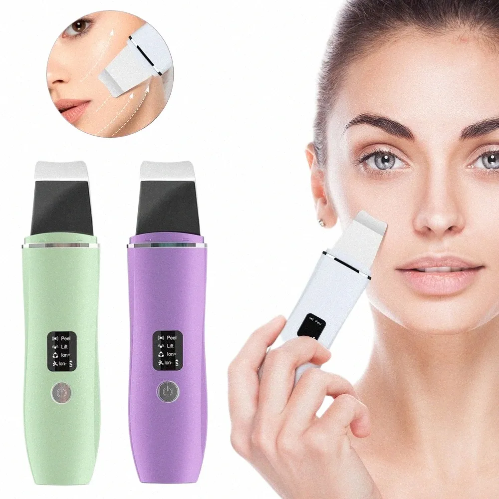 EMS Ultrasic Skin Scrubber Vibrati Facial Spatule Peeling Łopata I Trądzik Zakerken Pore Cleaner Deep Face Czyszczenie I007#