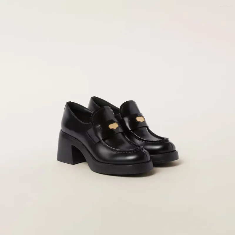 Dress Shoes Leather Penny Loafers Black Coin