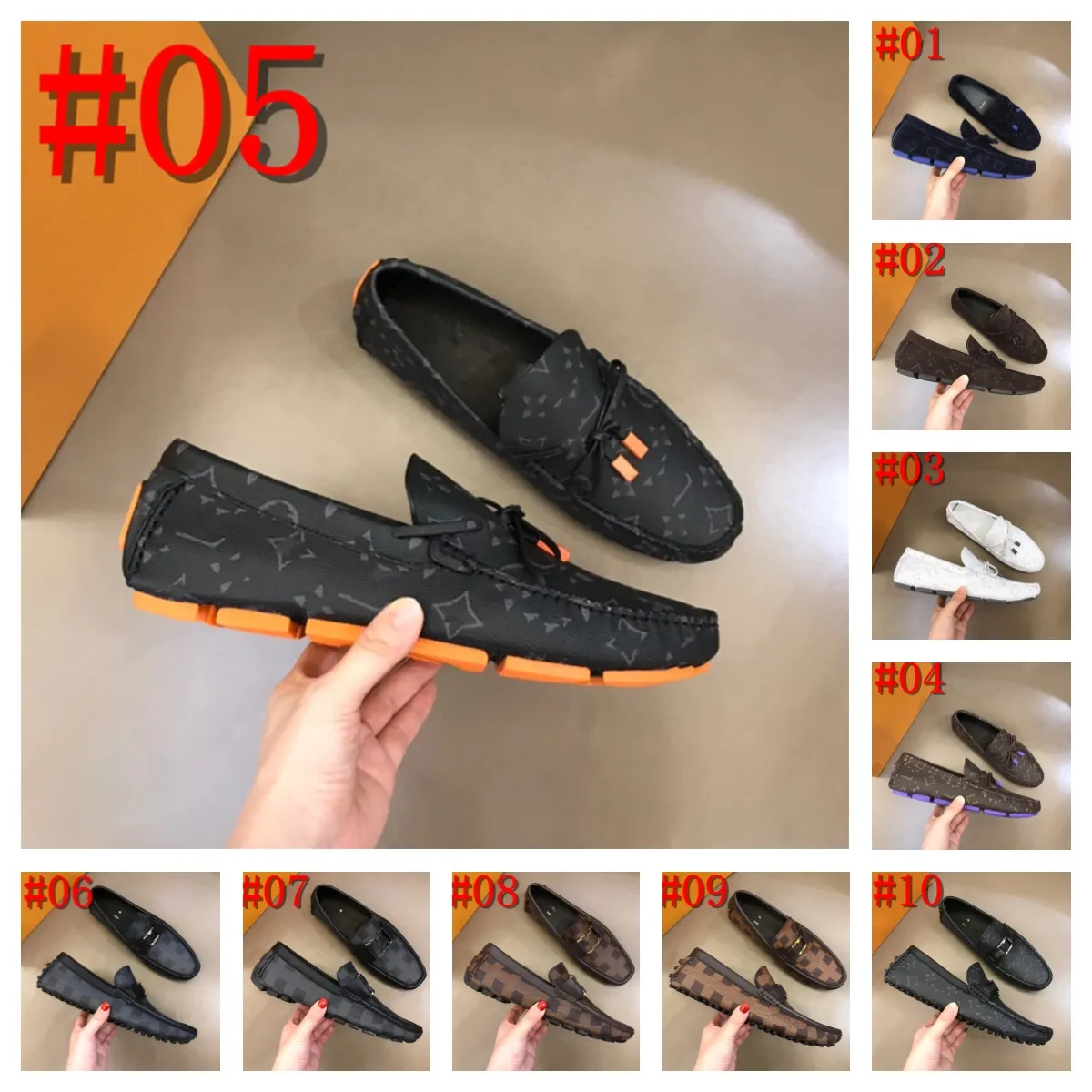 40Modello di marca di lusso Scarpe eleganti da uomo con motivo stampato Scarpe basse casual Scarpe da ufficio per affari Oxford in vera pelle Designer Mocassino in pelle scamosciata con fibbia in metallo Taglia 38-46