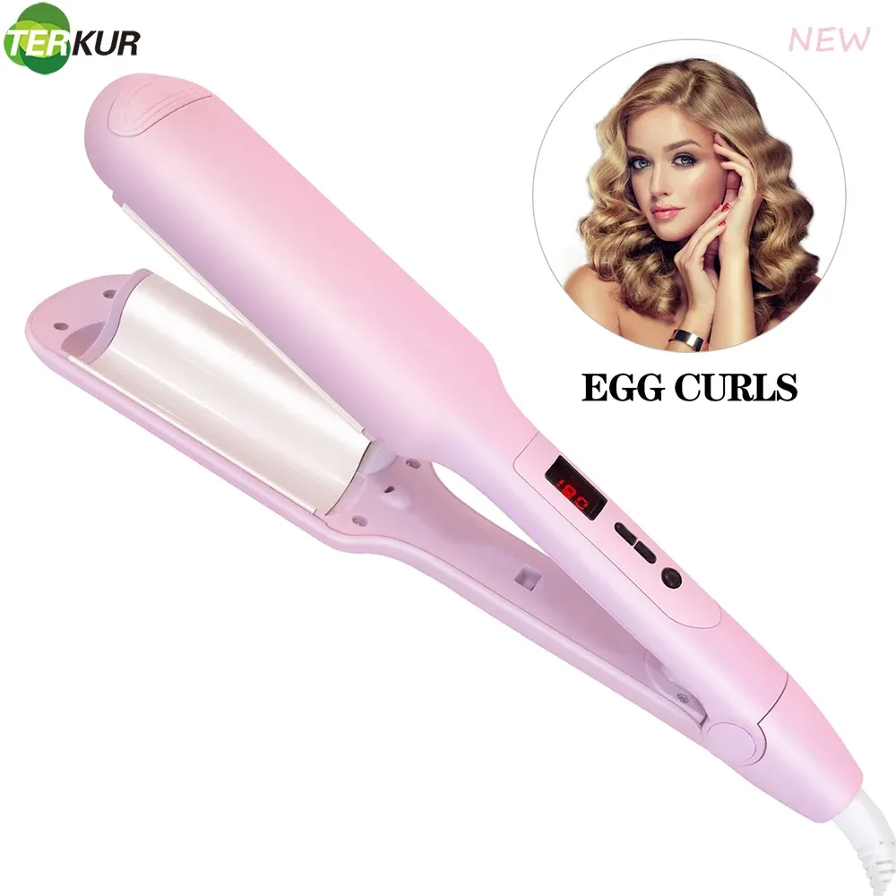 Irons jaja zwijane włosy Curling Iron Fala LED Wand Ceramic Profession