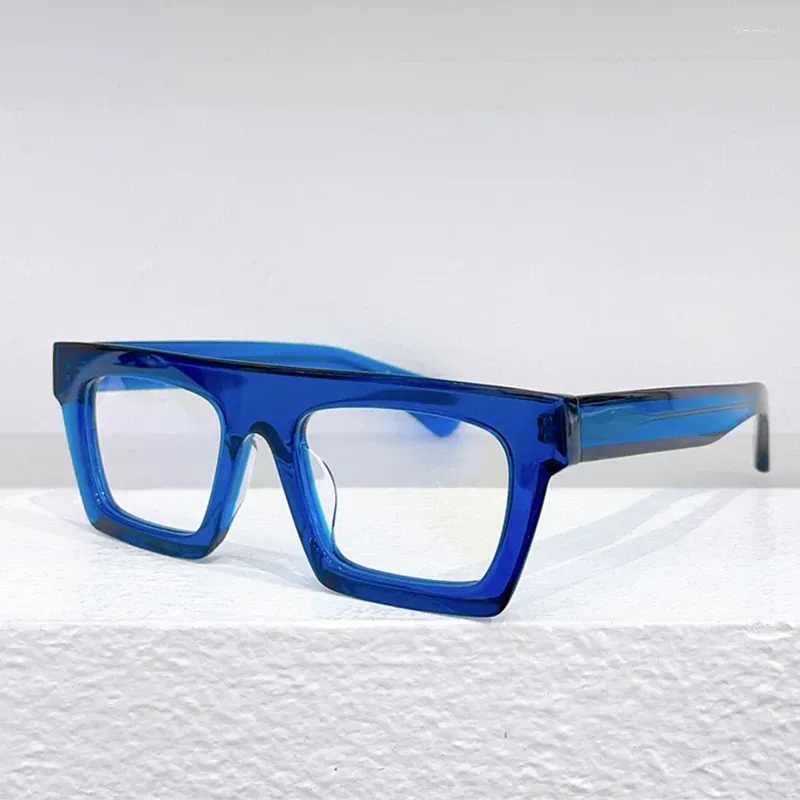 Lunettes de soleil Cadres Mille83 Belgique Marque Square Acétate Lunettes Cadre Designer Classique Vintage Bleu Vert Lunettes Unisexe Lunettes