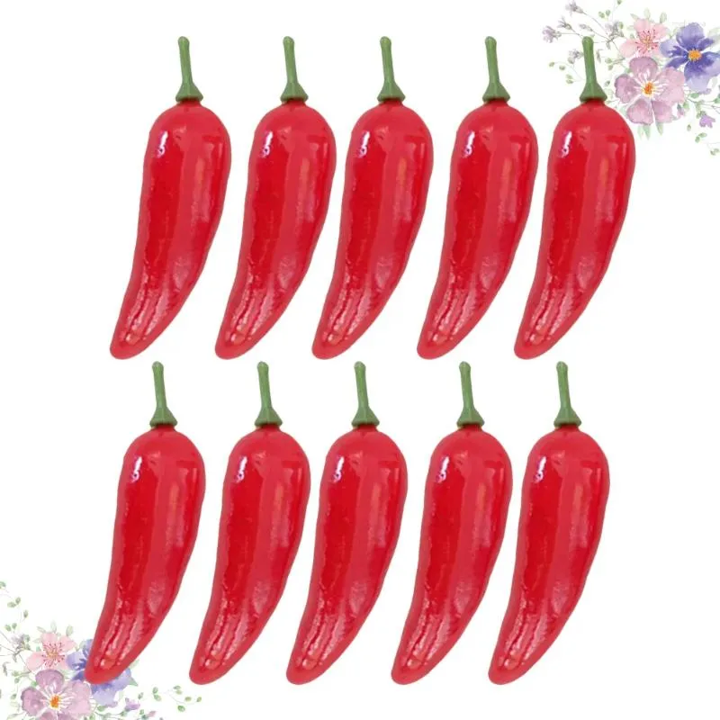 Decorative Flowers 36 Pcs Decor Mini Artifical Chili Simulation Artificial Model Red Fake Vegetable