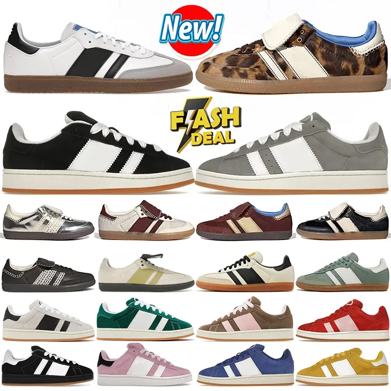 2024 Nya casual skor för män kvinnor vegan adv 00s spezial og sko wales bonner leopard ponny handball gummi collegiate team svarta män kvinnor tränare sneakers