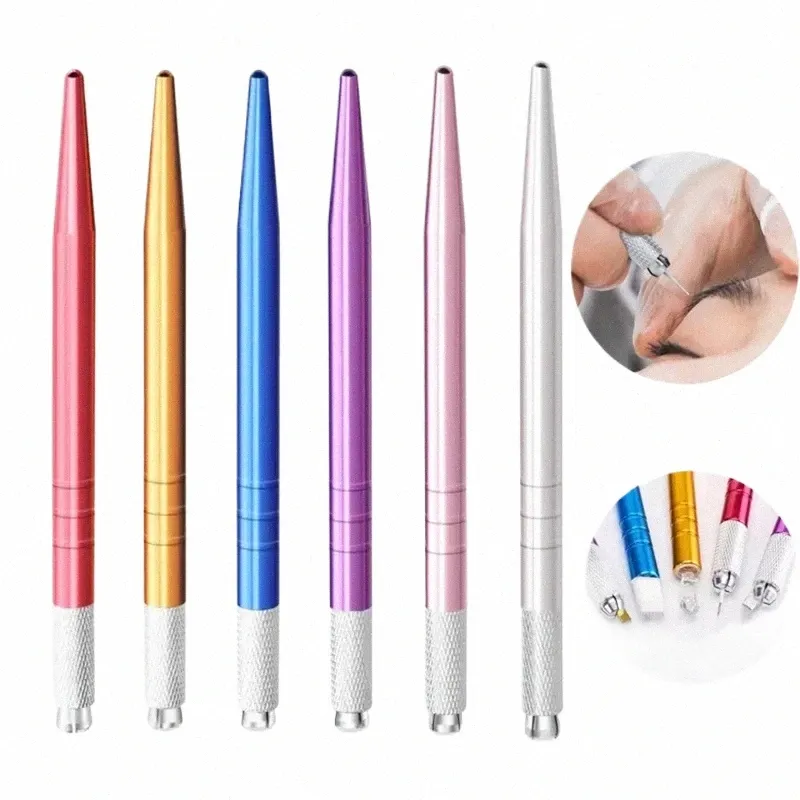 20pcs trucco permanente penna Microblading 3D penna manuale del tatuaggio sopracciglio labbro eyeliner supporto aghi per tatuaggio per principianti pratica O6iv #