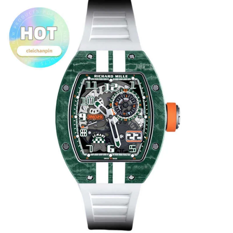 RM Racing Wrist Watch RM029 Herrserie RM029 Automatisk mekanisk kolfibermaterial Klocka Begreppet Watch Single Watch