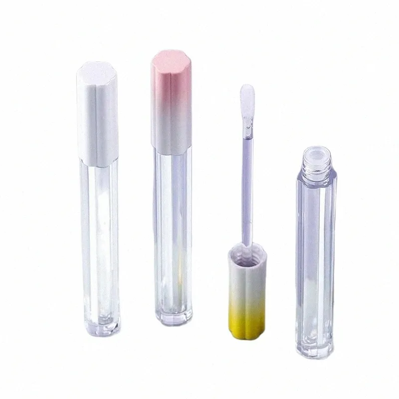 Partihandel Plast Tom Lipgloss Base Plum Blossom Form Gradual Yellow Pink White Lid Makeup Tools Ctainers Lip Glzae Bottle C4MU#