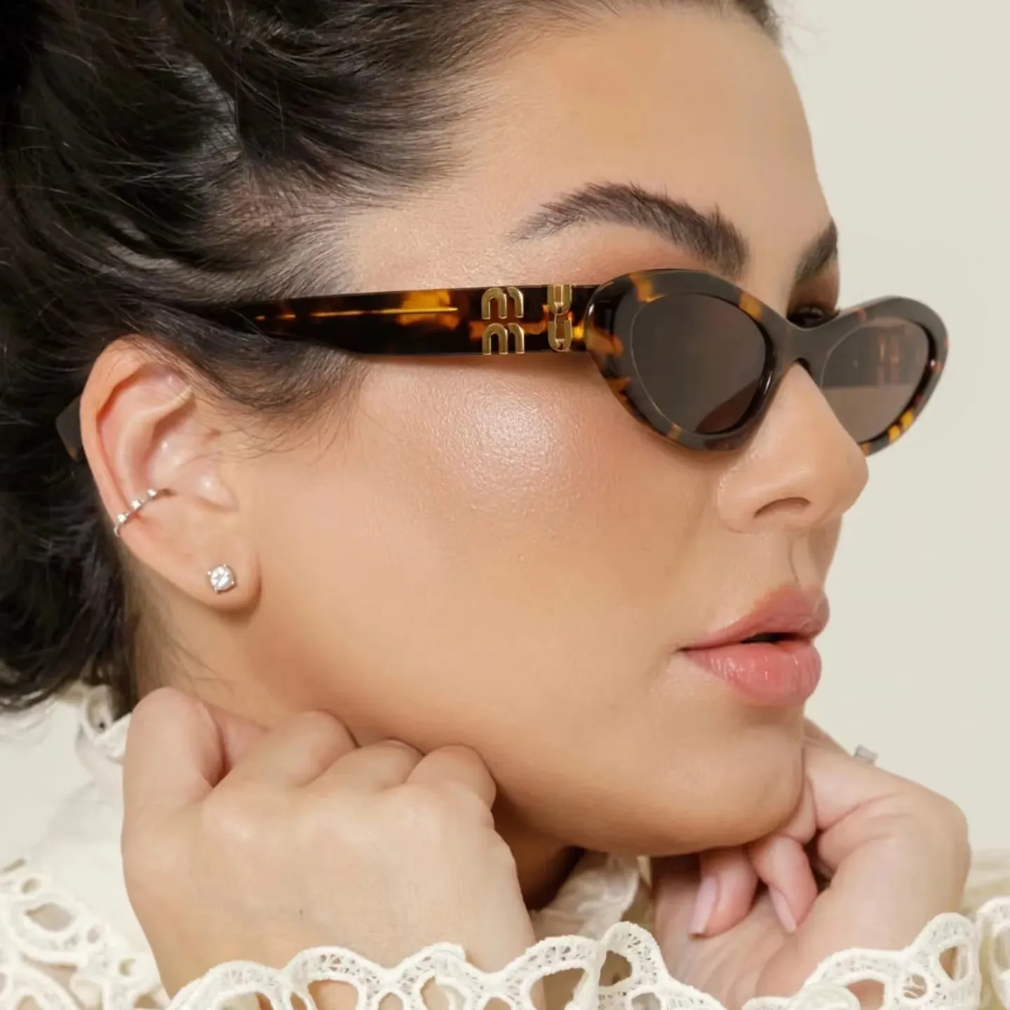 Солнцезащитные очки солнцезащитные очки дизайнерские солнцезащитные очки Mu Luxury Women Retro Cat Eye Round солнцезащитные очки Мужские металлические буквы