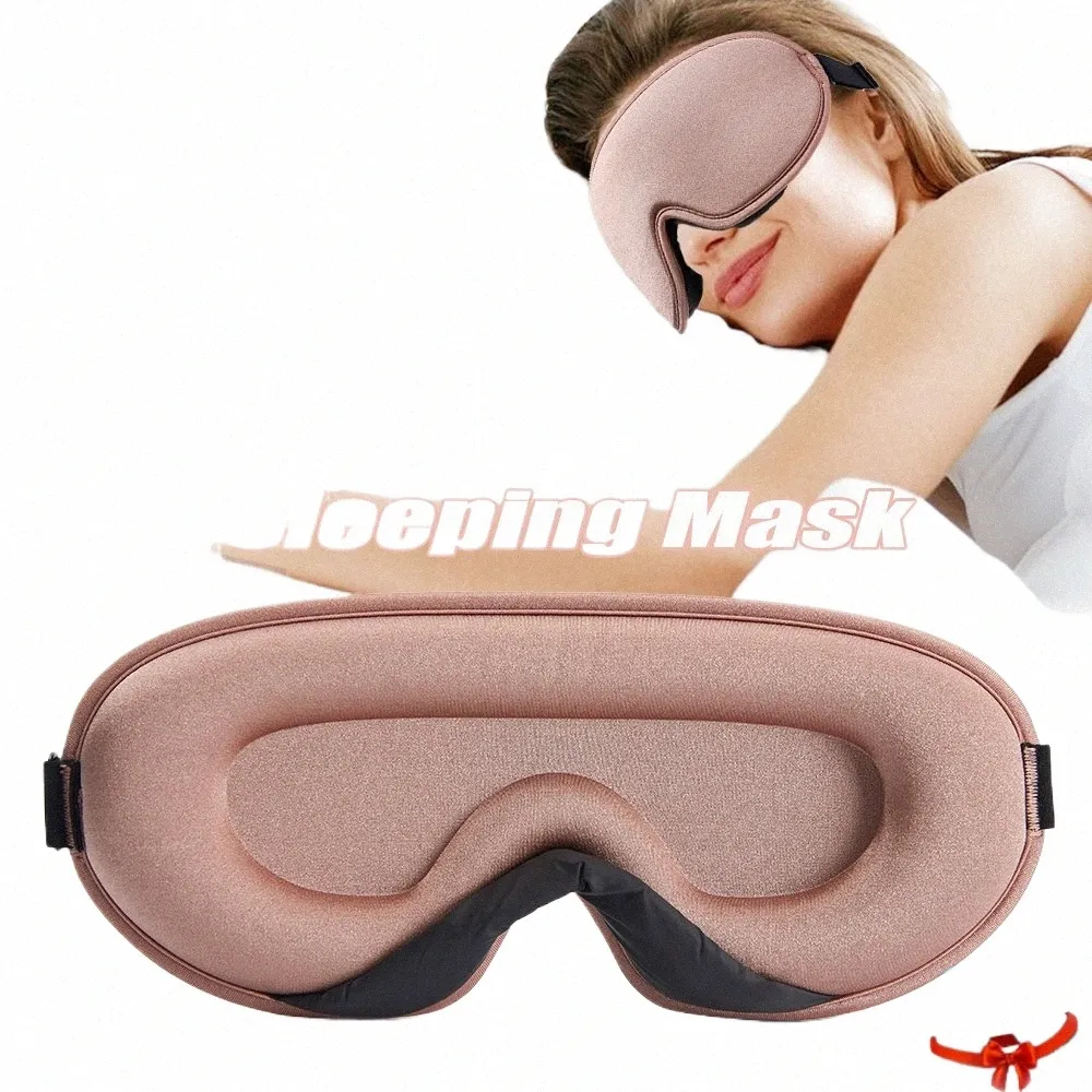 Máscara de sueño de seda con memoria 3D, parches suaves para los ojos, máscara para dormir transpirable, visera con los ojos vendados, cubierta de viaje para ojos para dormir W3nJ #