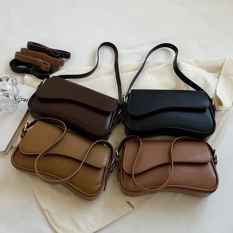 Shoulder Bags Women Satchel Tote Bag PU Leather Top Handle Trendy Flap Casual Armpit Hobo Shopper