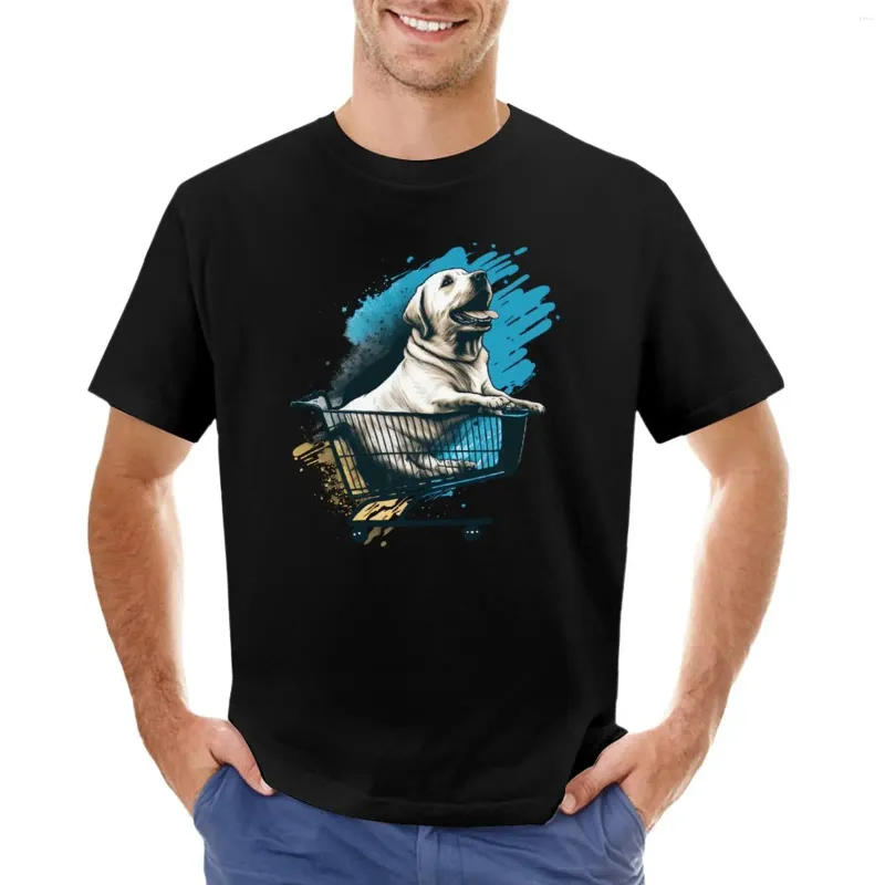 Herr t-skjortor labrador kundvagn hund t-shirt korta kläder