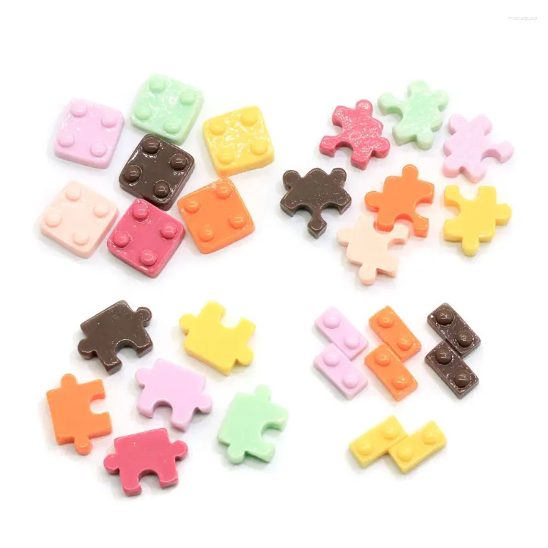 Dekorativa blommor 50/100 st Kawaii Flat Back Mix Harts Puzzle Cabochon Flatback Bows Tillbehör Utsmyckningar Scrapbooking Charms