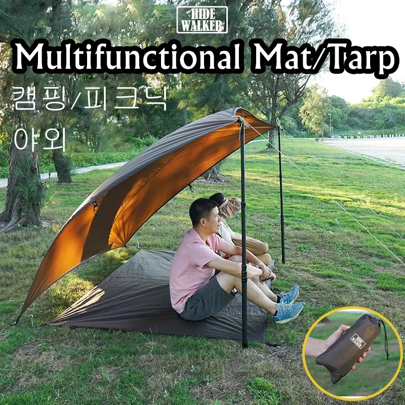 MAT multifunktionell tält Matt camping golvvattentät tält fotavtryck ultralätt utomhus fuktsäkert tält markblad picknick vandring