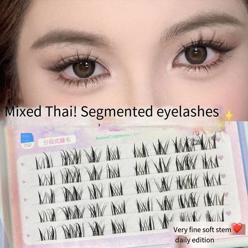 FI Japanese Manga False Eyeles Transparent STEM Natural Cross Simulati Eyeles Extensi Daily Dating Makeup Tools P6PL#