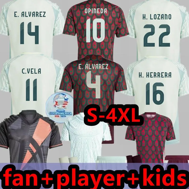 2024 México CHICHARITO Mens Soccer Jerseys 22 23 H. LOZANO A. GUARDADO Home Away Training Wear R. JIMENEZ Seleção Nacional Camisa de Futebol Fãs Jogador Versão GK