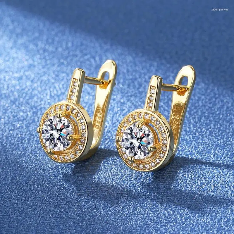 Boucles d'oreilles en argent Sterling 925, aiguille ronde en cristal, mariage pour femmes et filles, tendance, bijoux à la mode, vente en gros