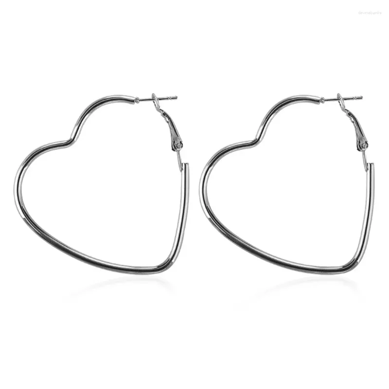 Boucles d'oreilles pendantes simples grand cercle coeur pour filles femmes mode amour charme clous d'oreille bijoux accessoires cadeaux de fête article de Couple