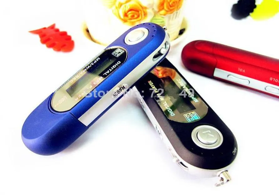 REAL 4GB de memória USB Digital MP3Flash MP3 Player com Rádio FM 100pcslot DHL 6132415