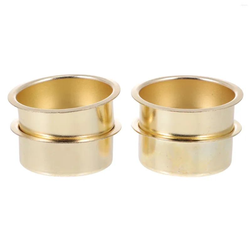 Candle Holders 4 Pcs Jar Metal Cup Travel Toiletry Containers Centerpiece Tray Iron Simple Candleholder