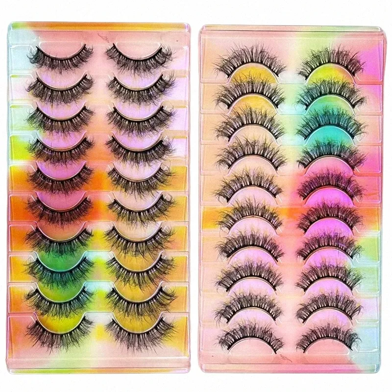 2/10/100 Boxes 10 Pairs e box 3D Mink Hair False Eyeles Natural Thick Lg Eye Les Wi Makeup Beauty Extensi Tools J9zY#