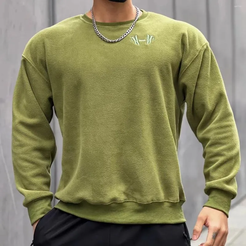 Sudaderas con capucha para hombre Sudadera con capucha para hombre Sudadera con capucha de felpa con cuello redondo bordado Abrigo de manga larga Jogger Gym Fitness Ropa de entrenamiento