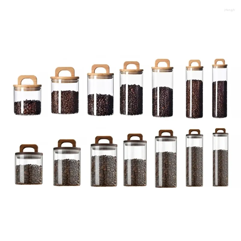 Storage Bottles Convenient Clear Glass Canister Practical Vacuum Sealed Kitchen Container With Lid For Dry Foods