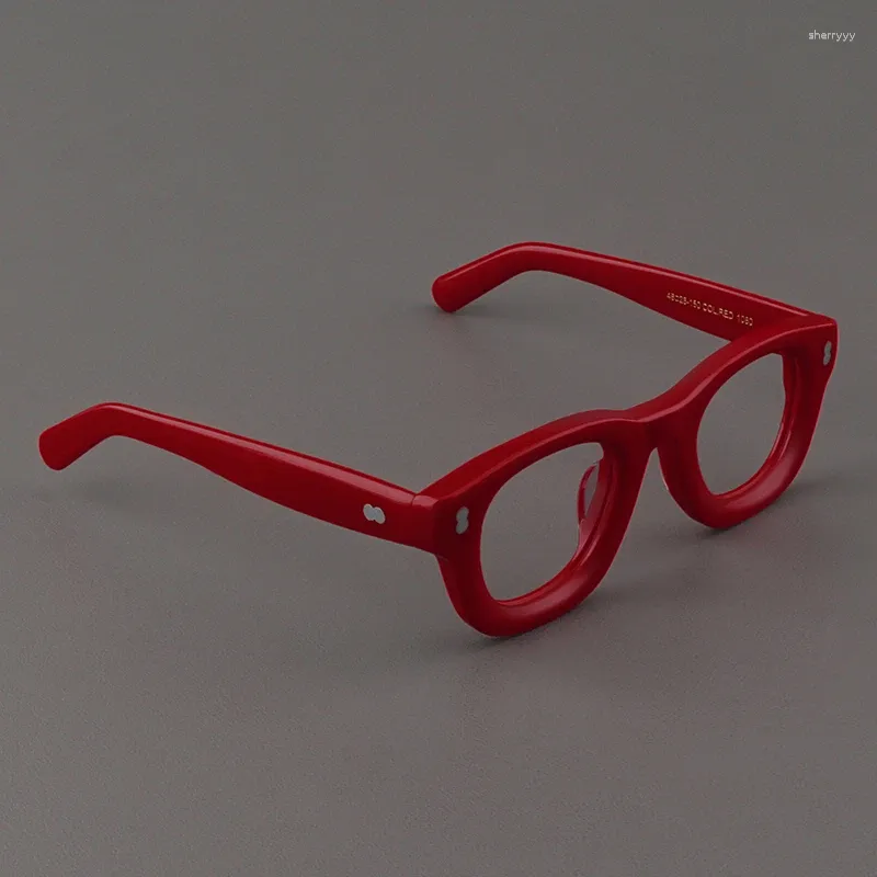 Lens Glasses Large Red Eyeglasses Retro Thick Frame Glasses