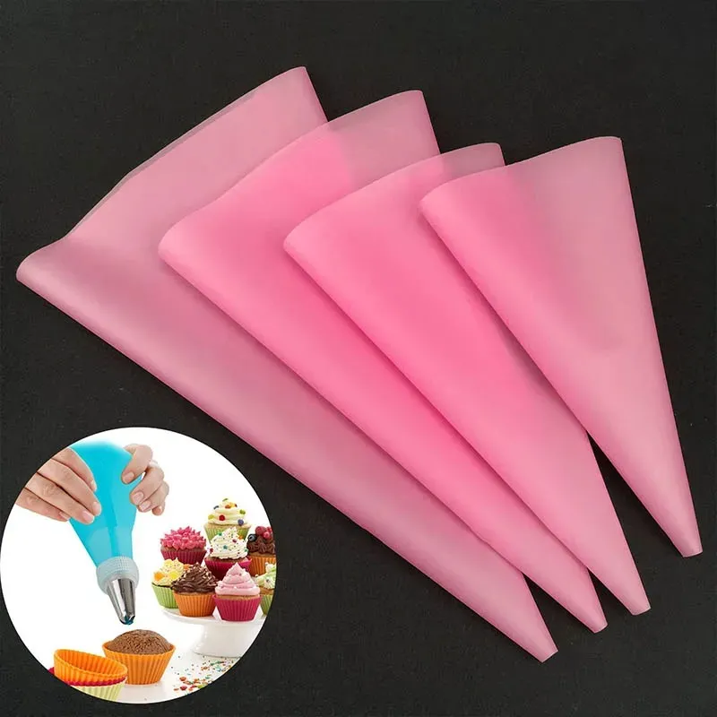 4Pcs/1Pcs Kitchen Gadgets Cream Pastry Bag DIY Cake Decorating Food Grade EVA/TPU Baking Accessories Reusable Piping Bags