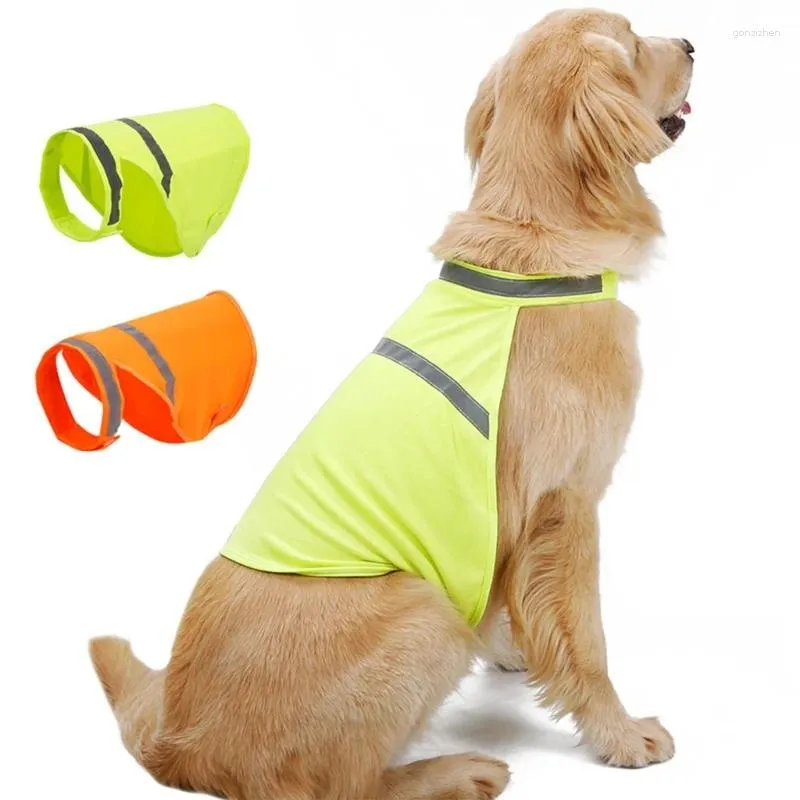 Vêtements de chien haute visibilité gilet de sécurité réfléchissant pour animaux de compagnie pour la marche de nuit respirant léger chiens d'entraînement en plein air visibles