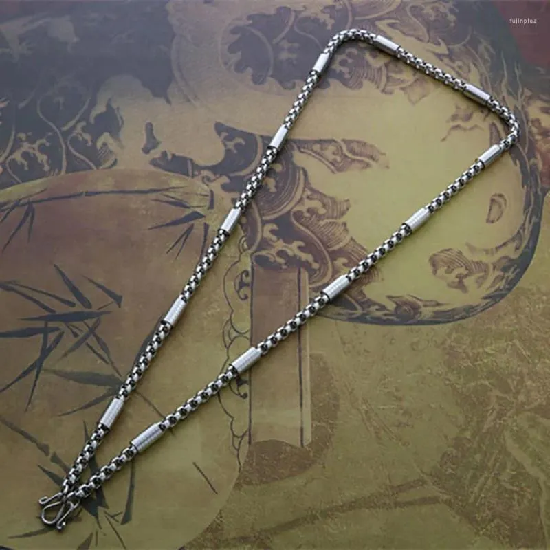 Chaînes personnalité de la mode simple titane acier hommes et femmes collier carré perle inoxydable avec chaîne unique bijoux