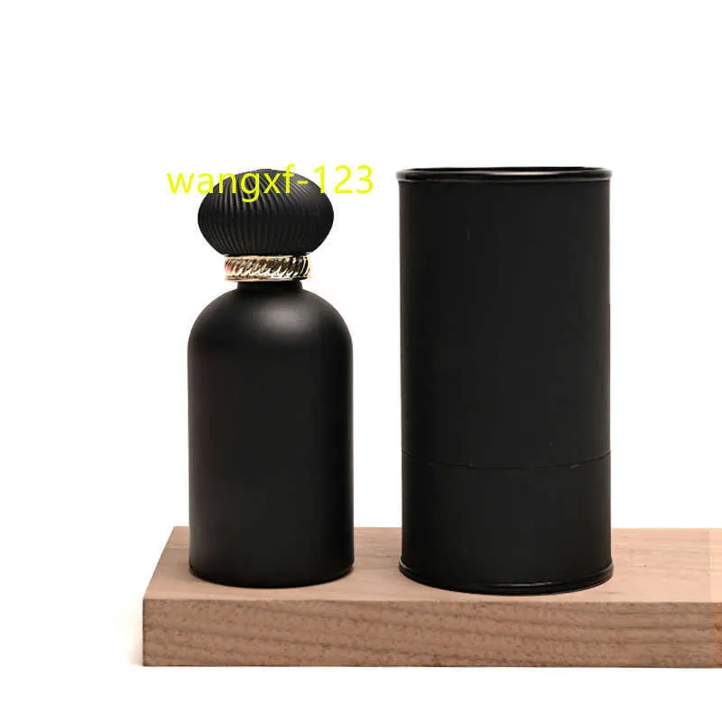 High Quality Luxury Unique Matte Black Round Empty Glass Spray Perfume Bottle with Packaging Box