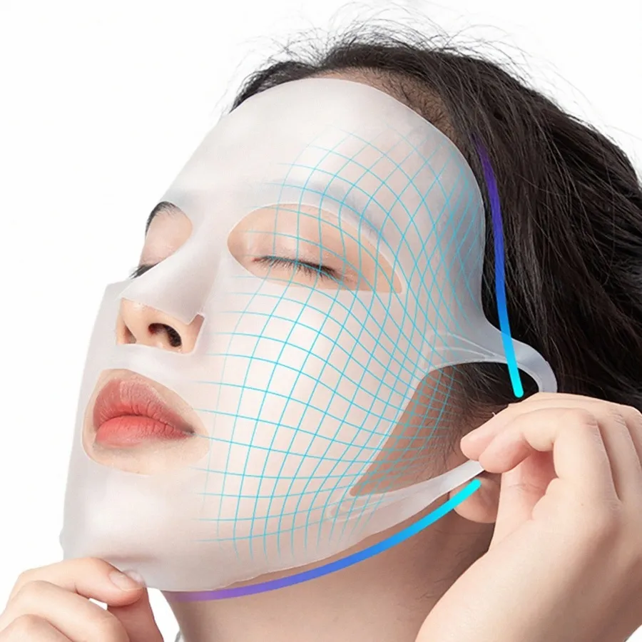 reusable Anti-Wrinkle Silice Face Mask Holder For Sheet Masks, Moisturizing Facial Mask Cover Beauty Face Tool t8iJ#