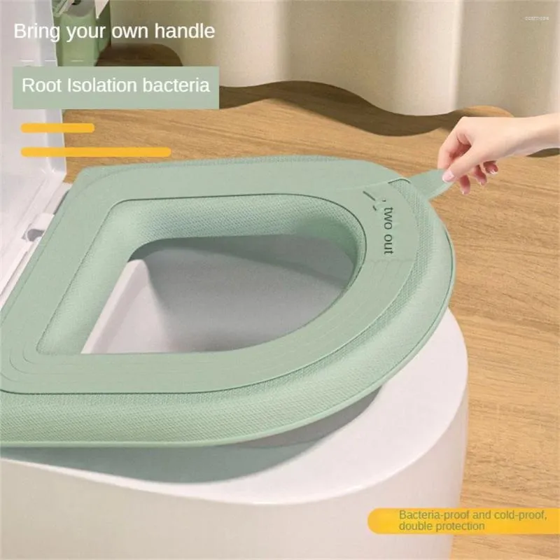 Toalettstol täcker Closestool Mat Soft High Elastic Plush EVA Heads Badrumstillbehör Fyra säsonger Universal U-form med handtag