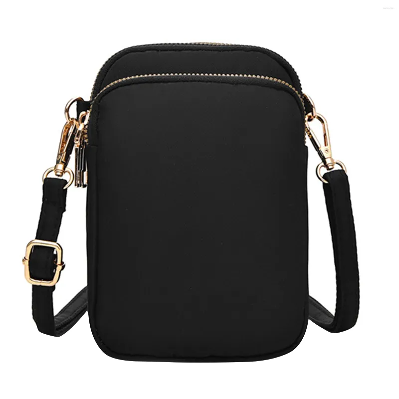 Bolsa de ombro feminina carteira bolsa única diária bolsa de telefone zíper moda crossbody bolsa 3 camadas oxford pano mini presente