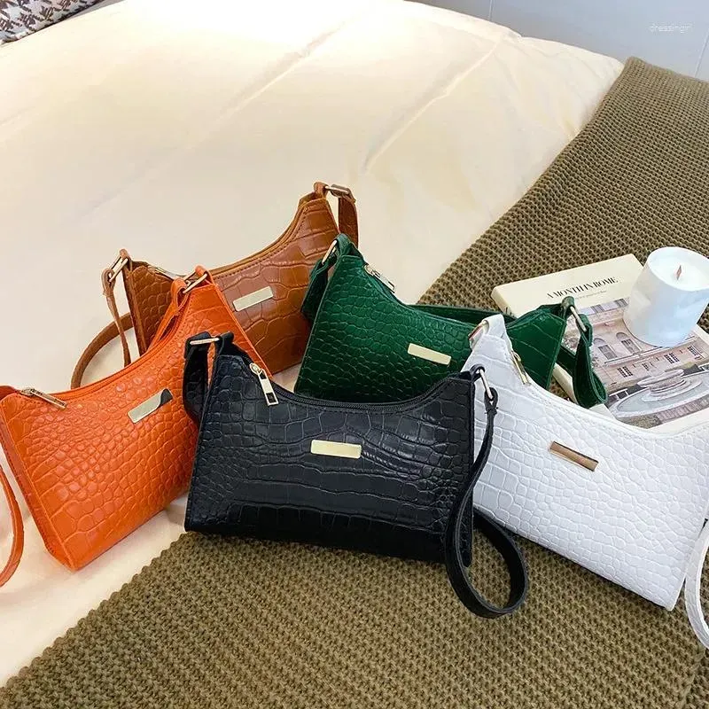 Evening Bags PU Stone Pattern Women's Underarm Bag Fashion Versatile Solid Color Shoulder Handbag Mobile Phone