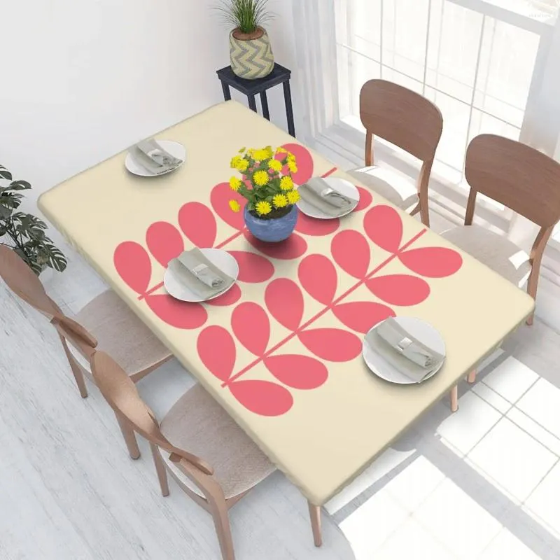 Table Cloth Rectangular Oilproof Print Neon Pink Orla Kiely Cover 4FT Tablecloth For Dining