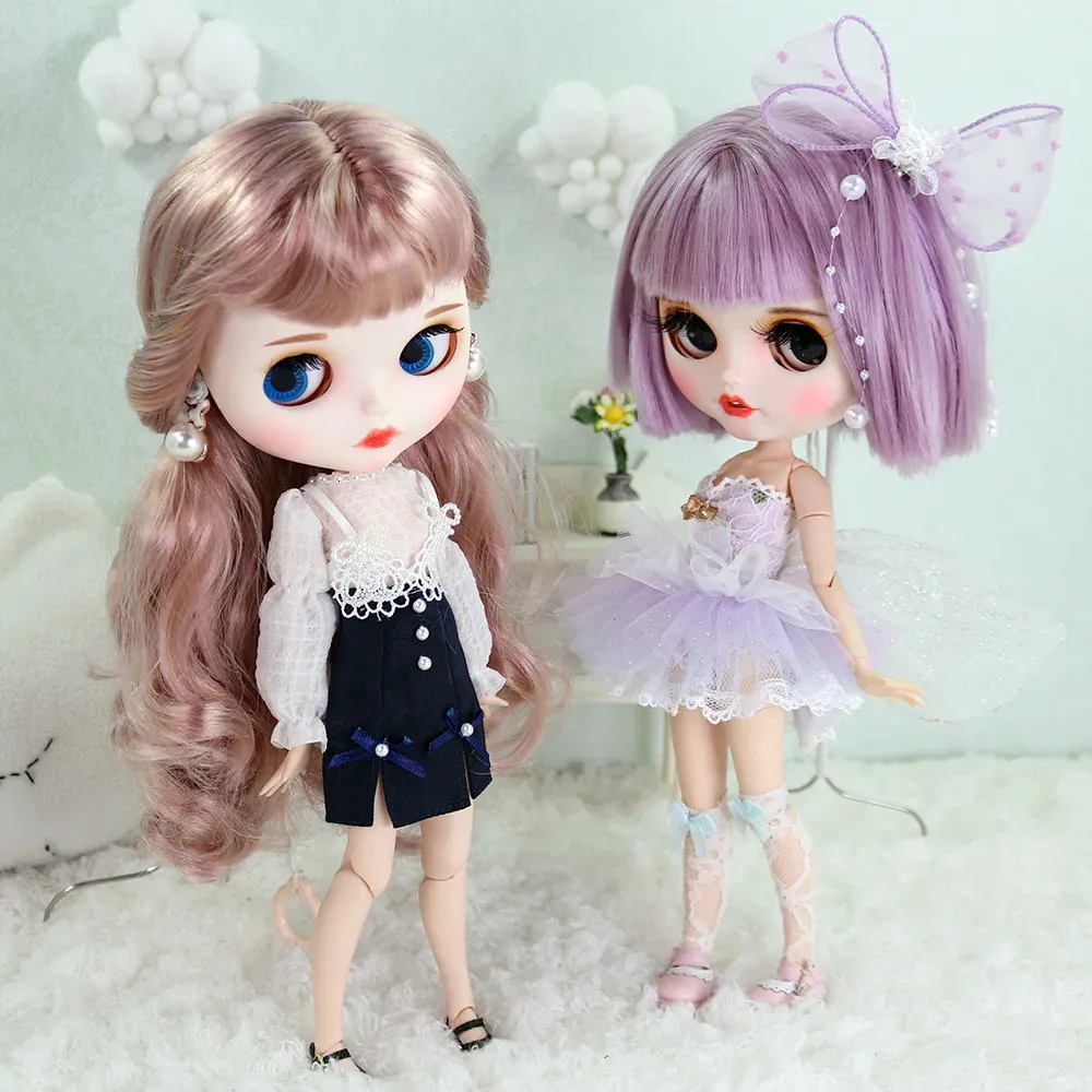 Outfits for ICY DBS Blyth doll purple angel princess dress lady skirt suit 16 BJD ob24 anime girl 240311