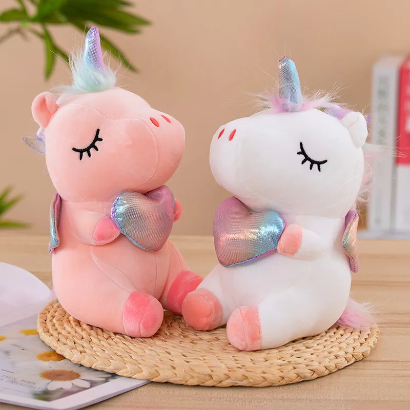 Jouet en peluche licorne ange d'amour, jeux pour enfants, camarades de jeu, cadeaux de vacances, décoration de chambre, vente en gros, 2024