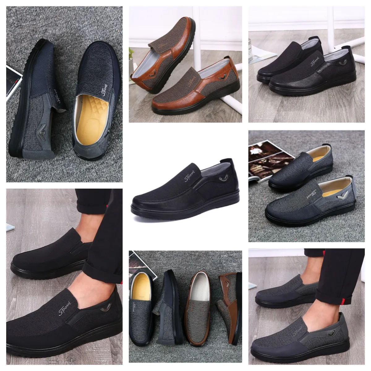 Gai conforto sapatos masculinos sapatos pretos dedo do pé redondo festa ao ar livre ternos de banquete masculino negócios calcanhar designer sapatos eur 38-50 softs