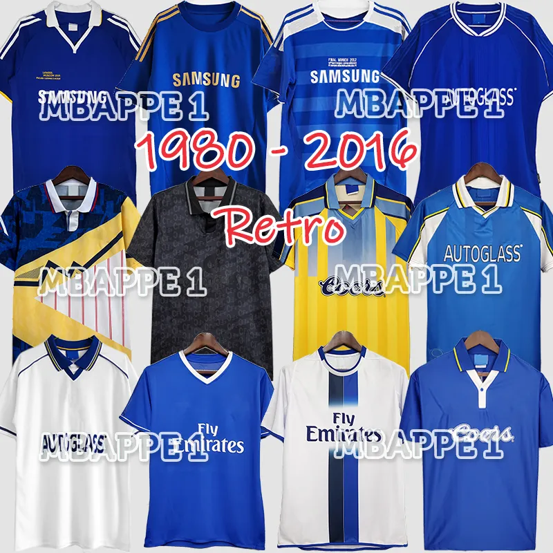 HAZARD Retro voetbalshirts 1981 83 85 87 89 Lampard Torres Drogba 1990 95 97 99 voetbalshirt GULLIT Oscar Mata Hughes Vialli Terry AWAY ZOLA 00 01 03 05 06 07 08 11 12 13 14