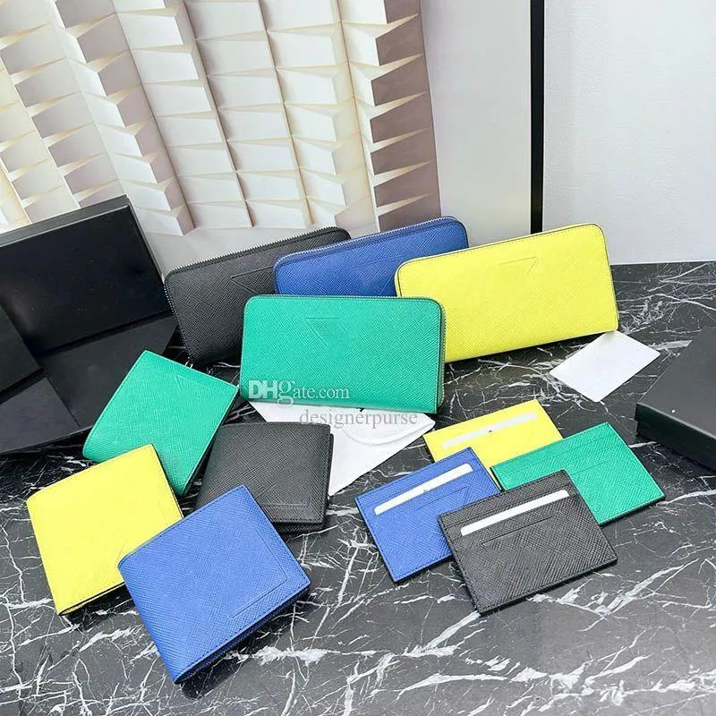 Męski portfel saffiano skórzany portfel posiadacze karty projektant projektantów Bill Clutch Portfel