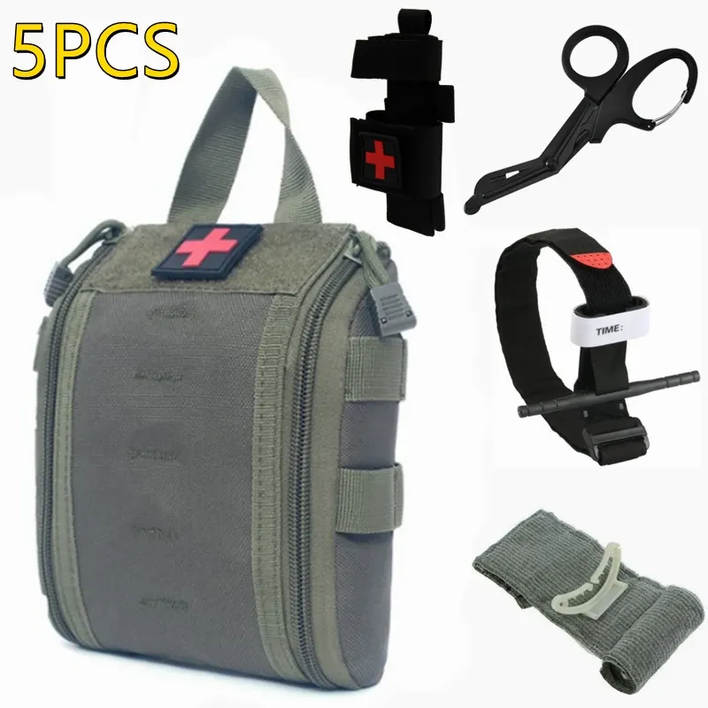 Survival Mergency Survival First Aid Pounch Military Tactical Admin Pouch EMT Bug Out Bag Camping Gear Tactical Molle IFAK EMT for Trauma