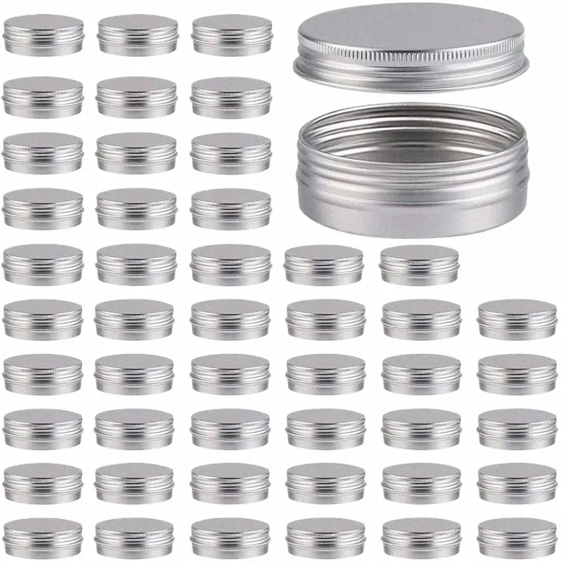 100pcs 5g 10g 15g 20g 30g 40g 50g 60g Pots en aluminium en métal 50 ml Vide Cosmétique Soins du visage Crème pour les yeux Baume à lèvres Emballage brillant h2LR #