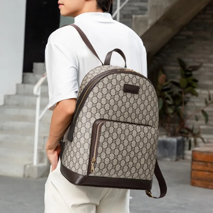 Designer rugzak merk luxe heren grote schooltas multifunctionele casual bedrukte herentas mode dubbele schoudertas