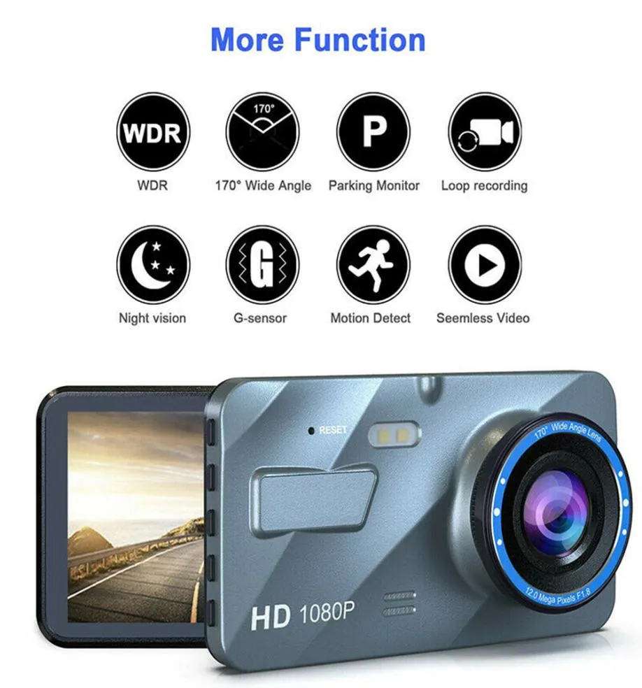 Videoregistratore DVR per auto a doppia lente 25D 1080P Dash Cam Smart GSensor Telecamera posteriore grandangolare da 170 gradi Risoluzione Ultra HD3569972